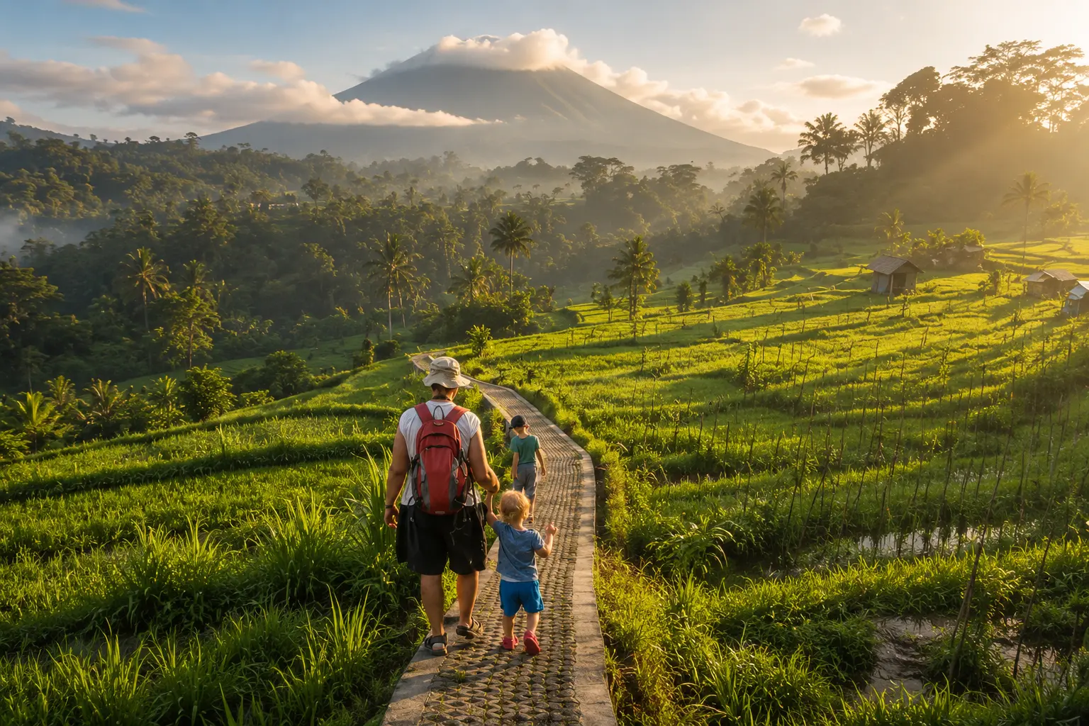Sidemen Rice Terraces and Mount Agung View